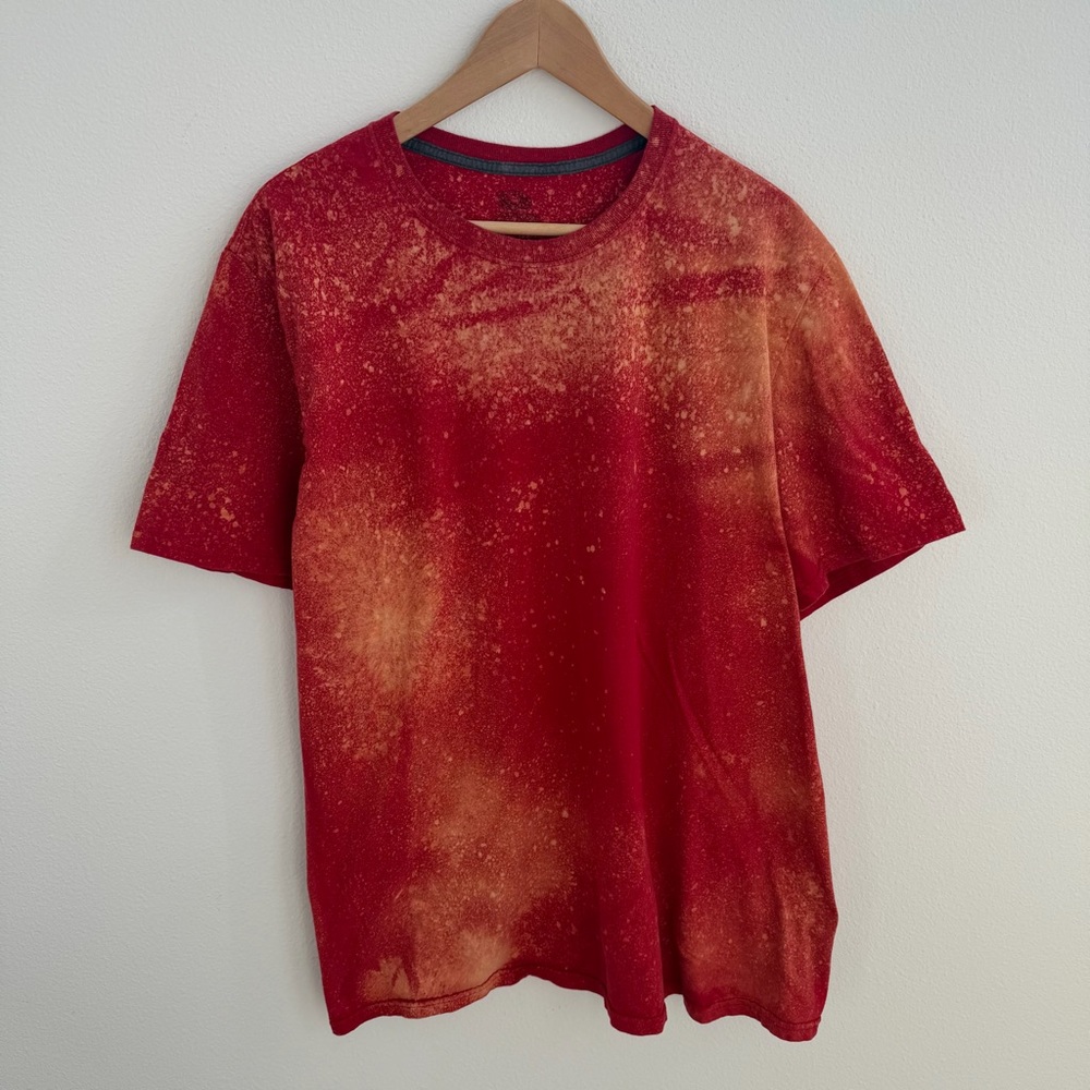 Red Bleached Short Sleeve Crewneck T-Shirt